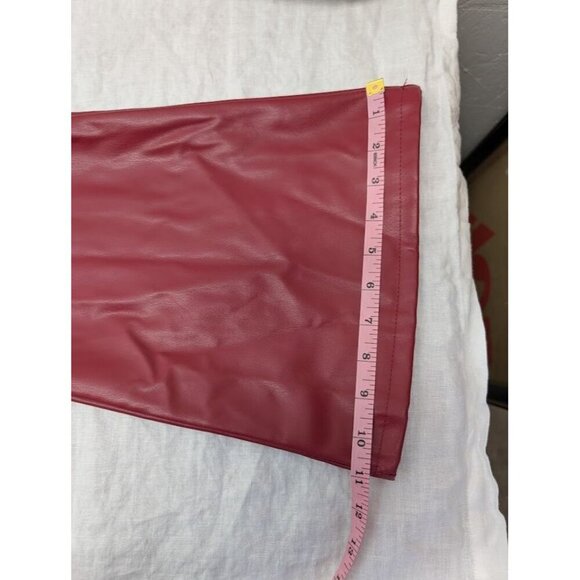 Boohoo women's size 6 high rise red pleather bell bottoms flare pants cosplay G1 - Picture 12 of 12